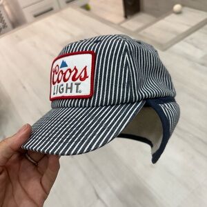 Coors Light Striped Conductor Flapjack Cap - Navy & White